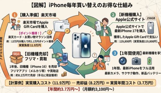 【コスパ最強】毎年最新iPhoneに乗り換えても、2〜3年使い続けるのとほぼ同じ？　賢い「Apple Gift Card×楽天ポイント」活用術